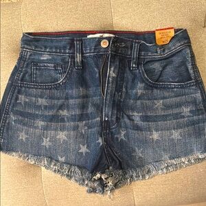 Hollister Blue Jean Shorts Distressed High-Waisted